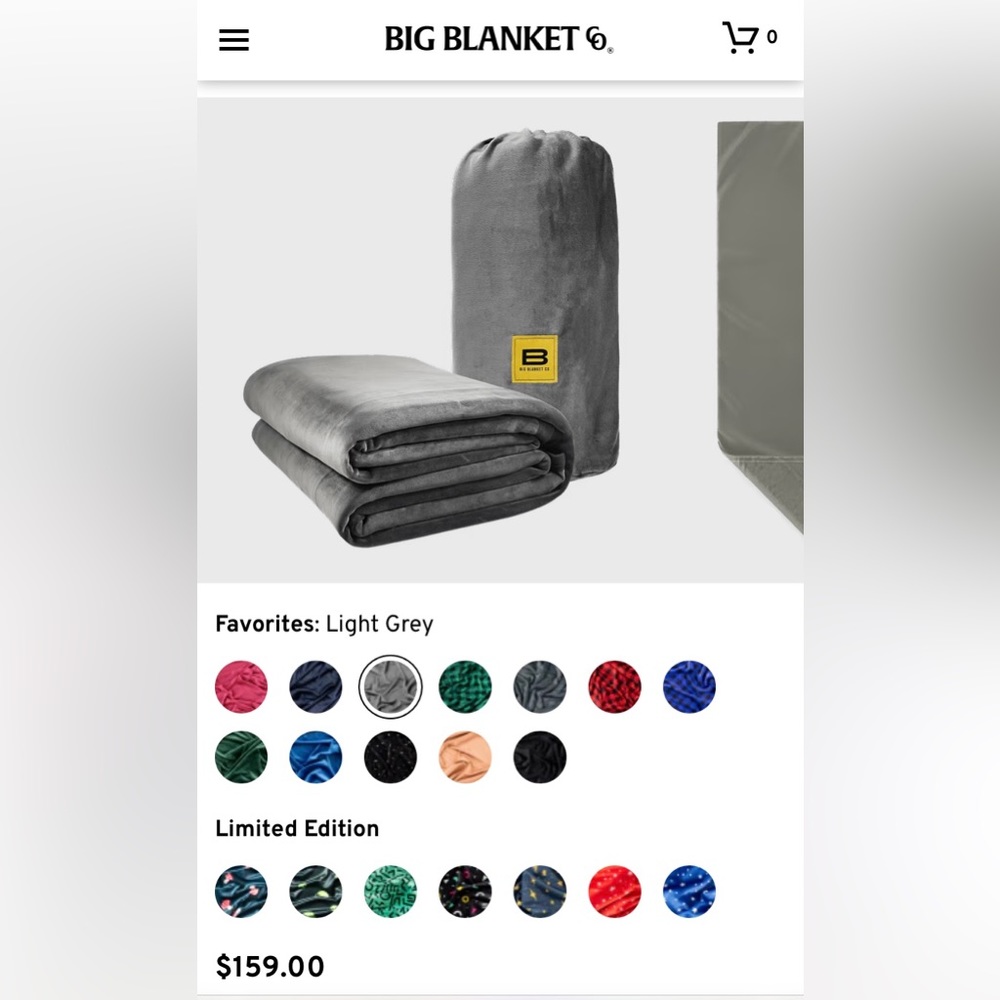 Big blanket co blanket just selling because I don’t want it anymore it’s a gray